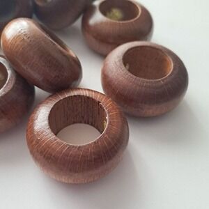 Natural Wood Napkin‎ Rings Set Of 4 Vintage Modern Clean Chic Simple Round